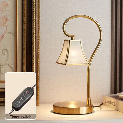 Modern Luxury Quadrangular Iron Glass Aromatherapy Melting Wax 1-Light Table Lamp