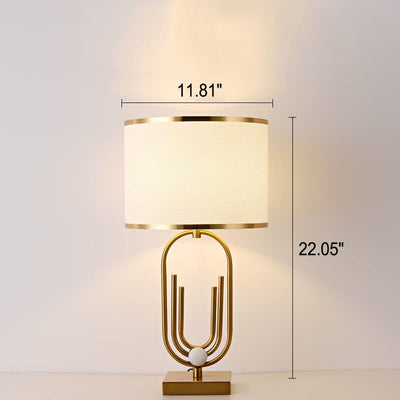 Modern Minimalist Imitation Copper Cloth 1-Light Table Lamp