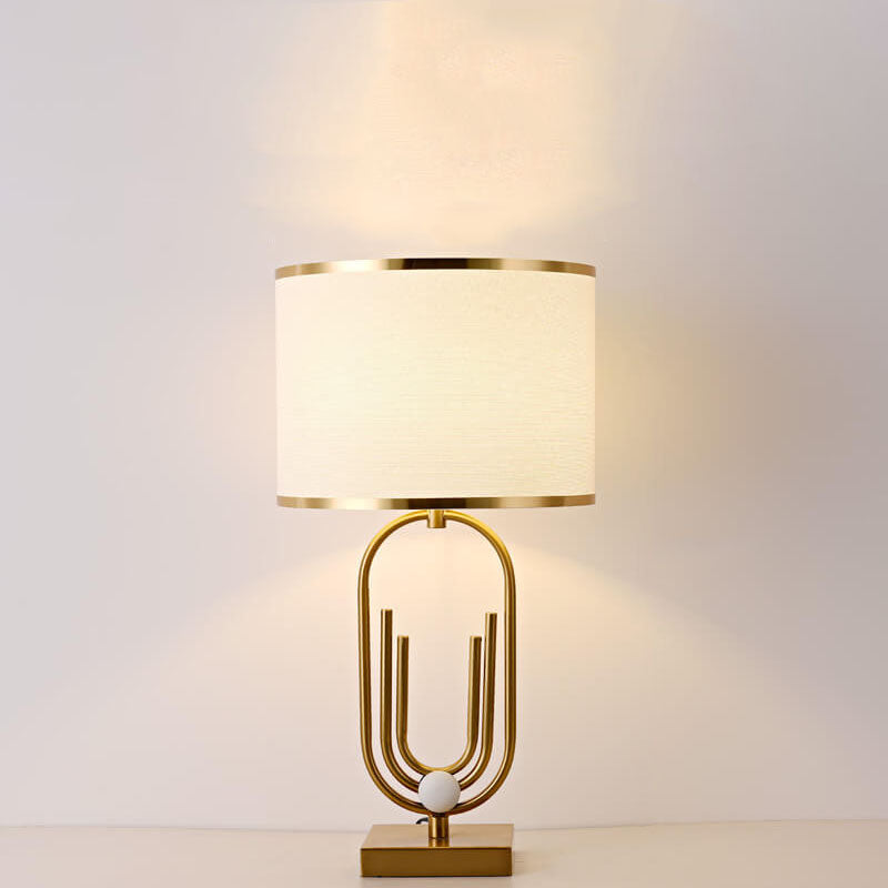 Modern Minimalist Imitation Copper Cloth 1-Light Table Lamp