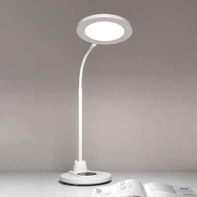 Modern Pure White Plastic Reading Eye Protection LED Table Lamp