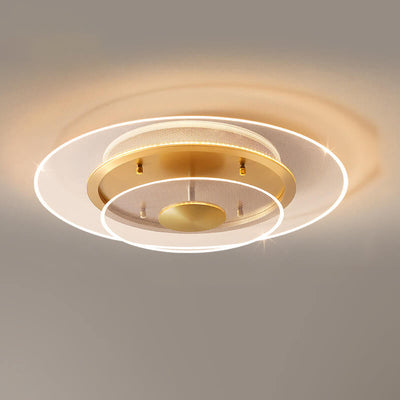 Modern Light Luxury Round Acrylic Gold LED Flush Mount Ceiling Light