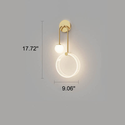 Nordische minimalistische Acryl-Kreis-Eisen-LED-Wandleuchte 