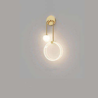 Applique murale LED en fer et cercle acrylique minimaliste nordique 