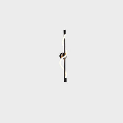 Modern Minimalist Twist Curve Long Bar Copper LED Wall Sconce Lamp