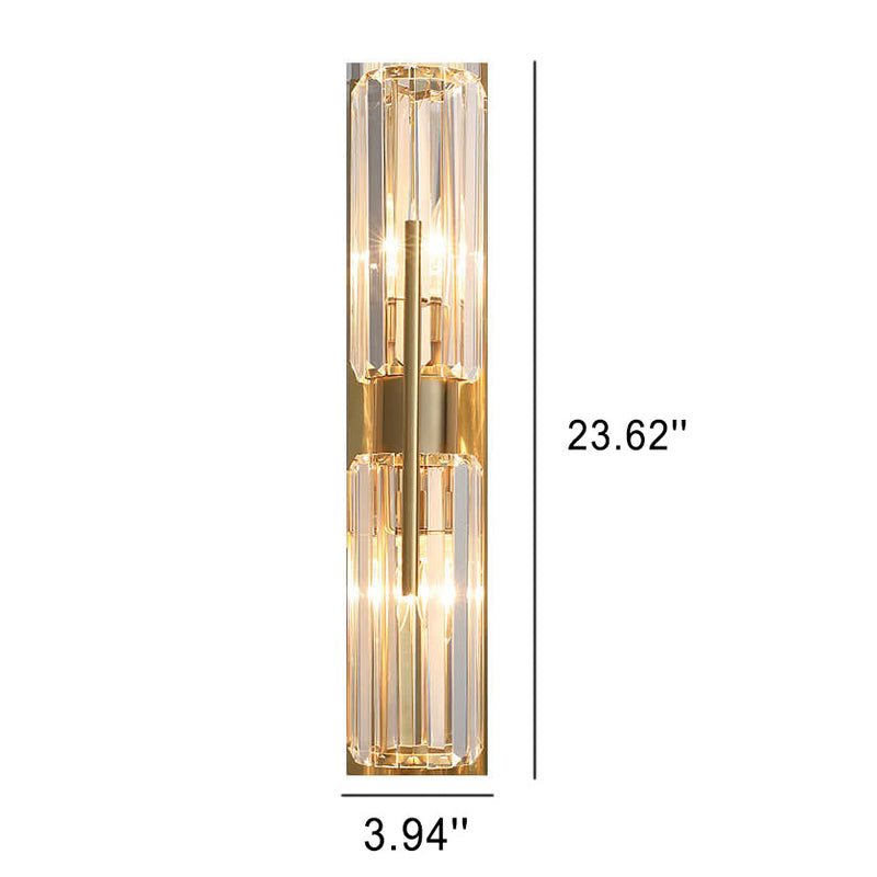 Modern Luxury Crystal Strip 2-Light Wall Sconce Lamp