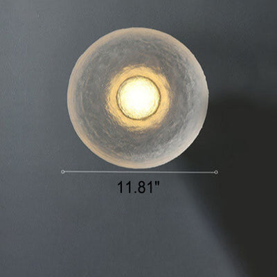 Modern Minimalist Resin Clear Round Disc LED Wall Sconce Lamp