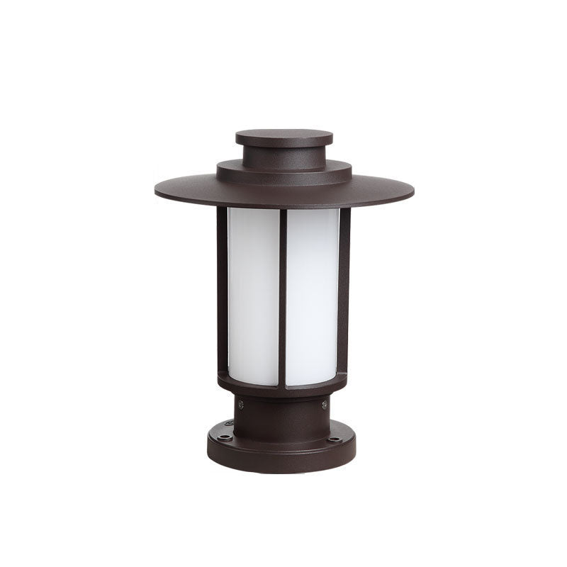 Outdoor Waterproof Coffee Cylinder Lantern 1-Light Patio Landscape Light