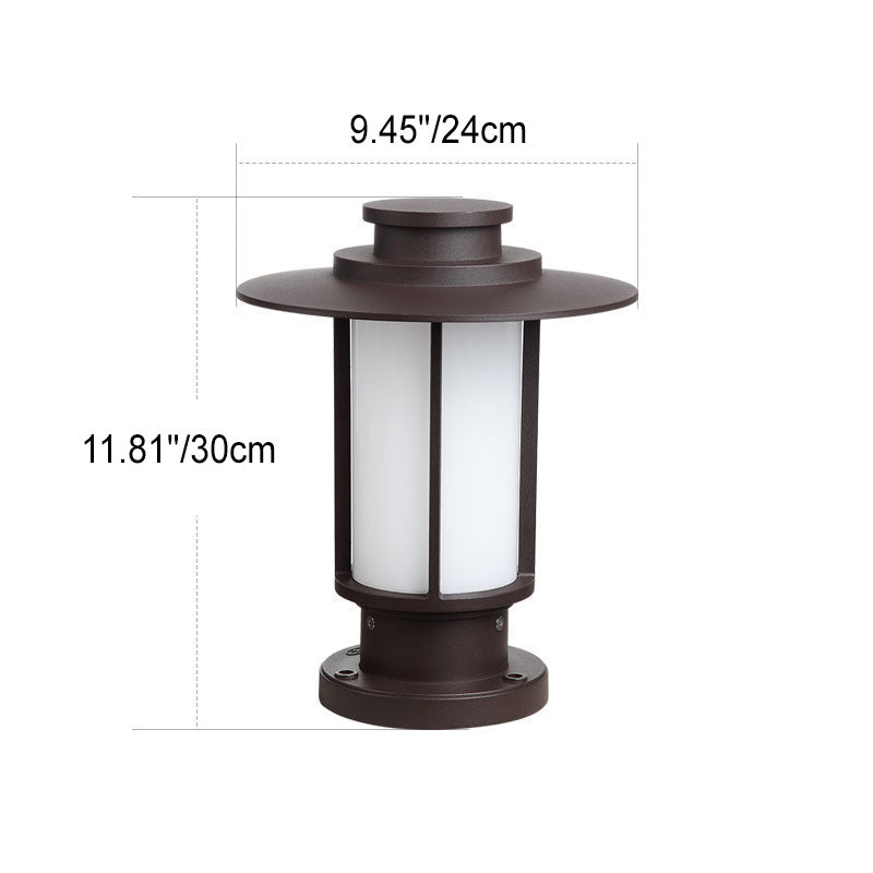 Outdoor Waterproof Coffee Cylinder Lantern 1-Light Patio Landscape Light