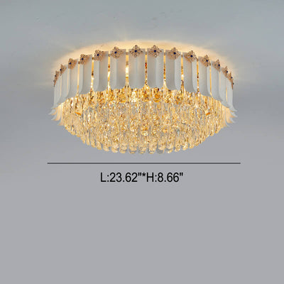 European Light Luxury Crystal 8/12 Light Flush Mount Ceiling Light