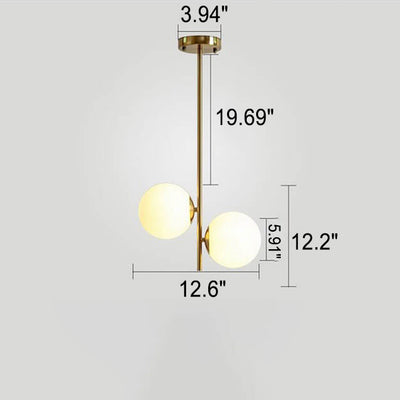 Nordische kreative minimalistische runde Kugeleisen-Glas-2-Licht-Pendelleuchte 