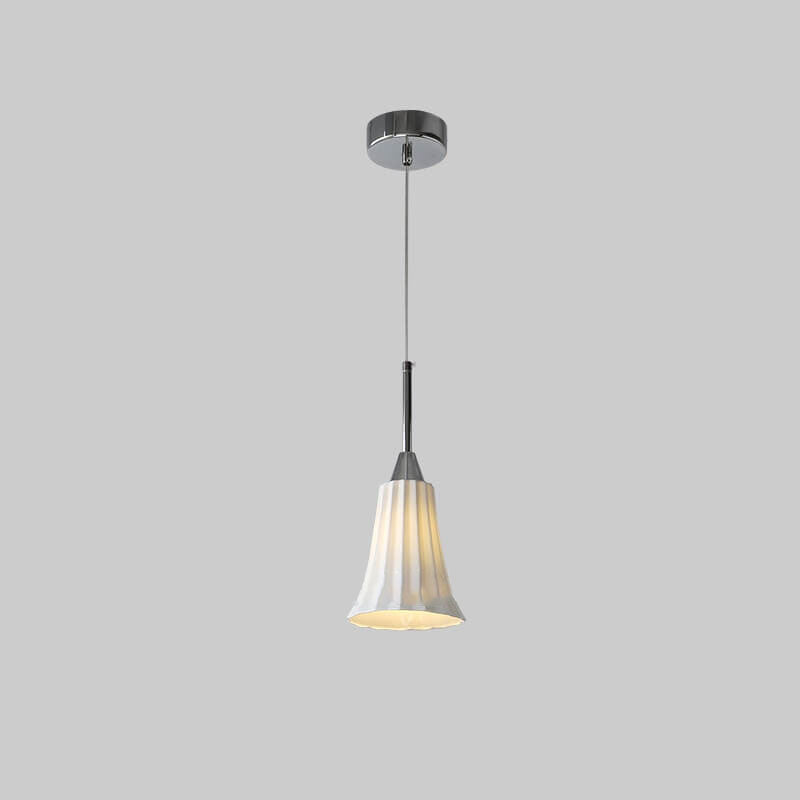 Luminaire suspendu moderne et minimaliste à 1 lumière en forme de cloche à texture en céramique 