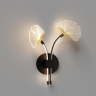 Modern Minimalist Iron Ginkgo Leaf Acrylic Lampshade LED Wall Sconce Lamp