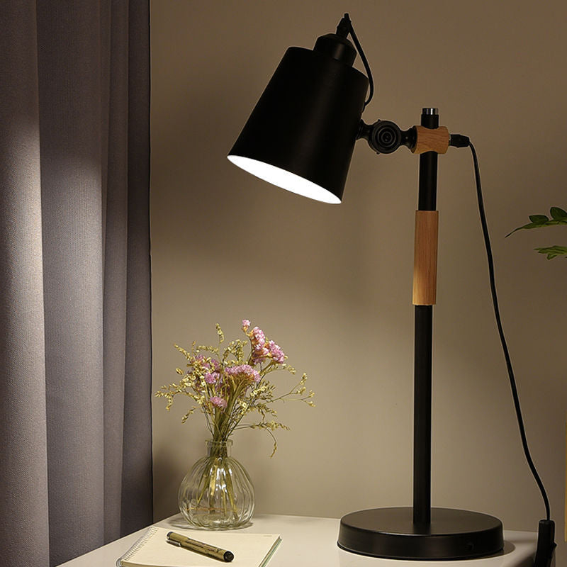 Contemporary Nordic Macaron Iron Bell Shade 1-Light Table Lamp For Home Office