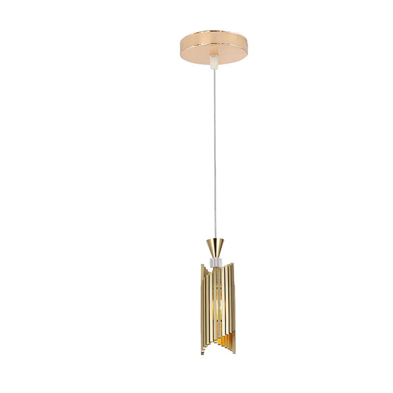 Modern Light Luxury Aluminum Column Geometry 1-Light Pendant Light