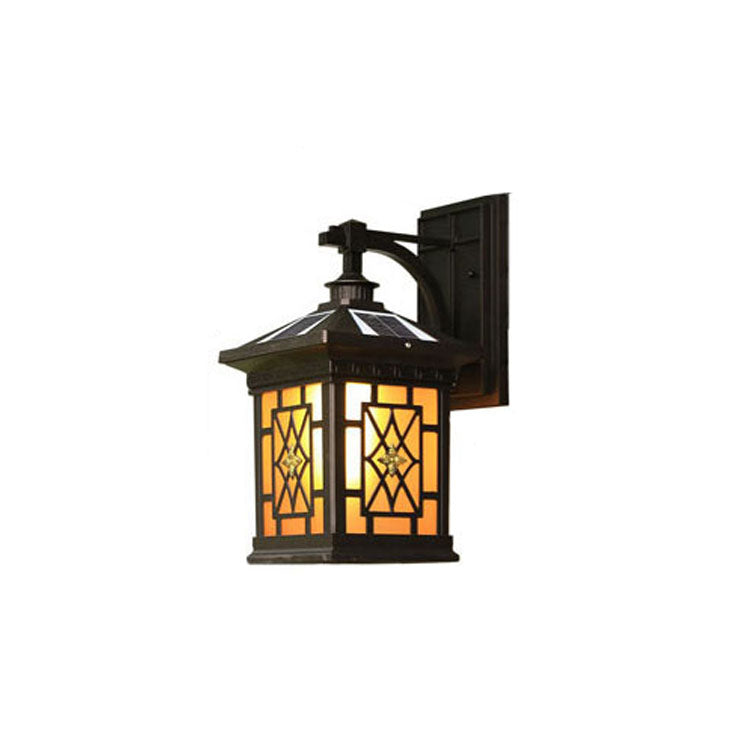 Solar Outdoor Square Cage LED Wasserdichte Patio Wandleuchte Lampe 