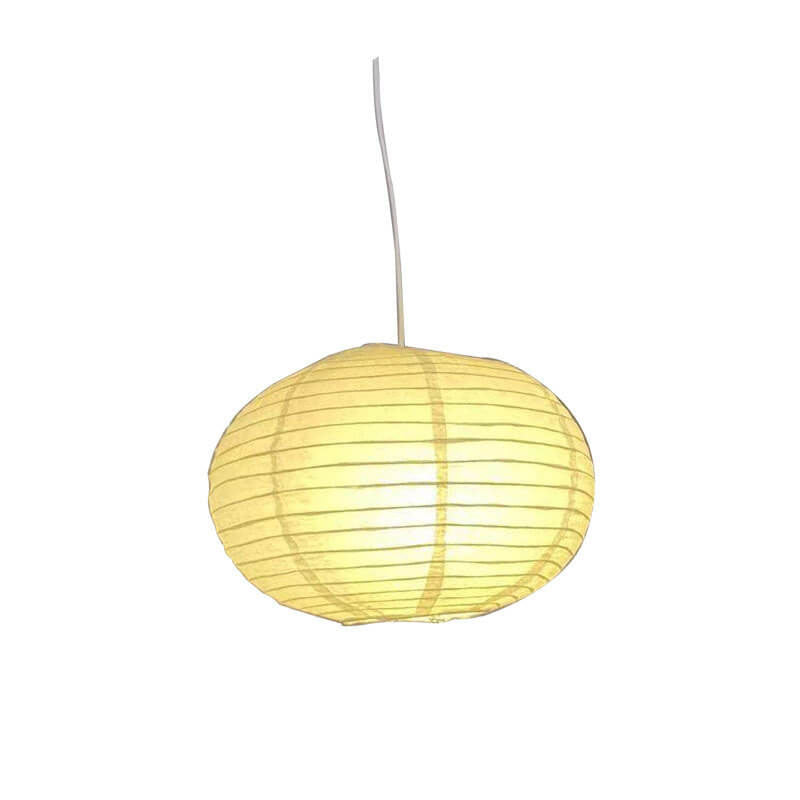 Minimalist Handmade Paper Round Lantern 1-Light Pendant Light