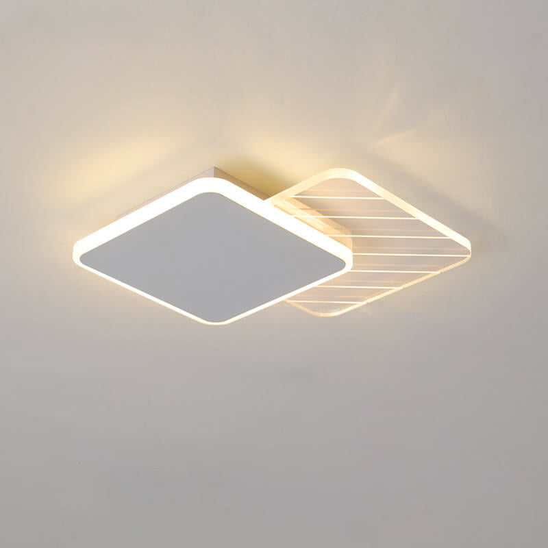 Creative Simple Geometric Overlap Design LED Flush Mount Light