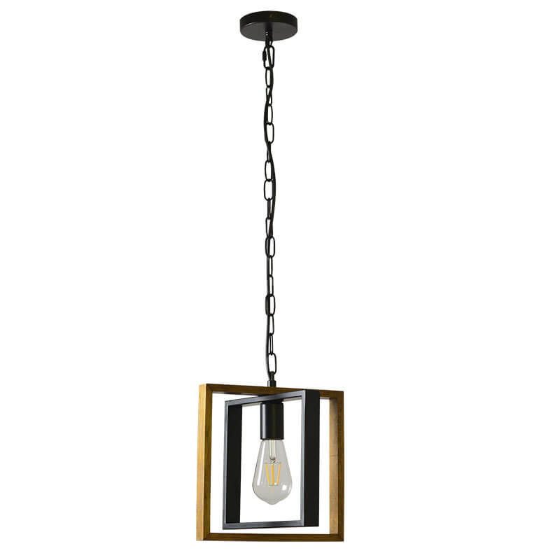 Modern Vintage Industrial Rectangular Twine Iron 1-Light Pendant Light