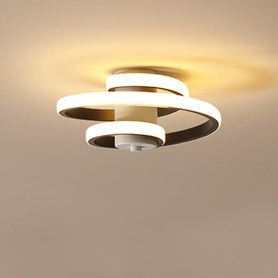 Nordic Minimalist Aluminum Ribbon Spiral Design LED Flush Mount Light