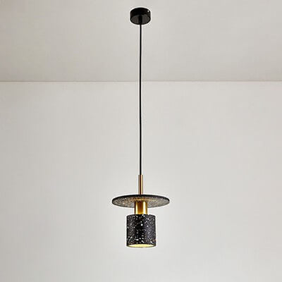 Industrial Minimalist Cement Cylinder Round 1-Light Pendant Light