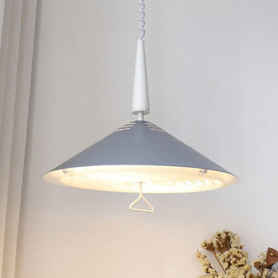 Japanese Wabi-sabi Liftable Iron 1-Light Pendant Light