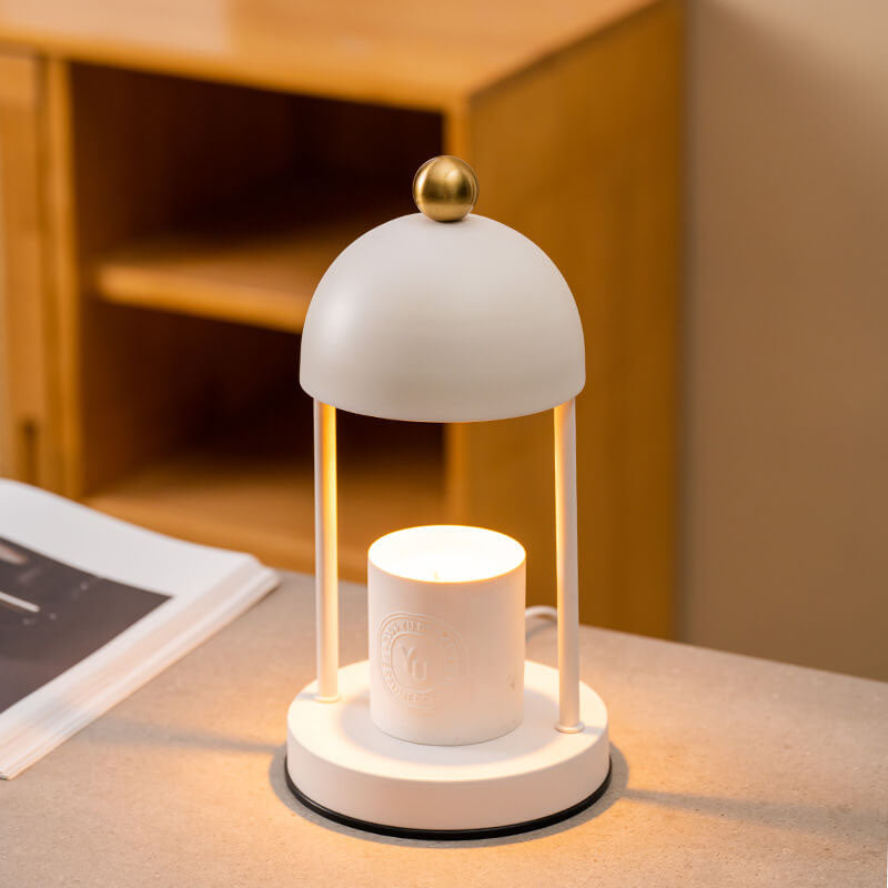 Lampe de table moderne et simple en forme de dôme en fer à 2 lumières en cire fondue 