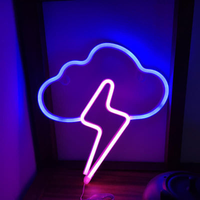 Kreatives dekoratives Licht der Neonwolken-Blitz-Form LED-Batterie/USB 