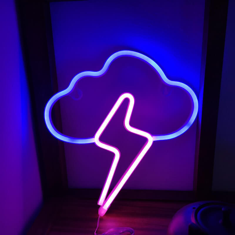 Creative Neon Cloud Lightning Shape LED Battery/USB Decorative Light