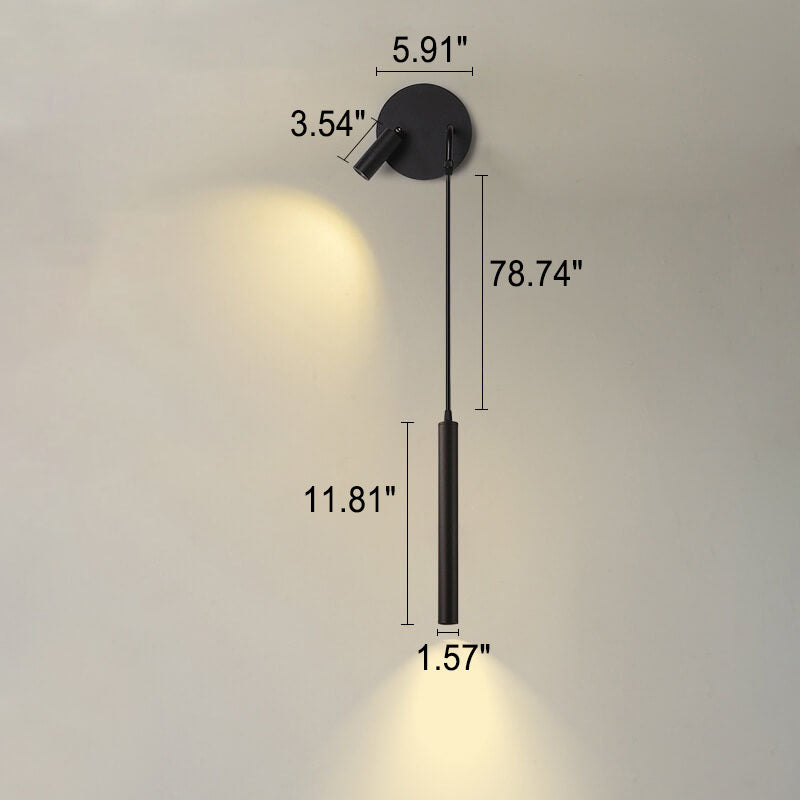 Nordic Minimalist Long Cylindrical Spotlight LED Wall Sconce Lamp