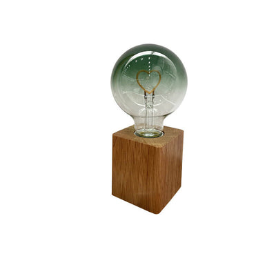 Vintage Bulb Wood Base Ambient Night Light LED Decorative Table Lamp