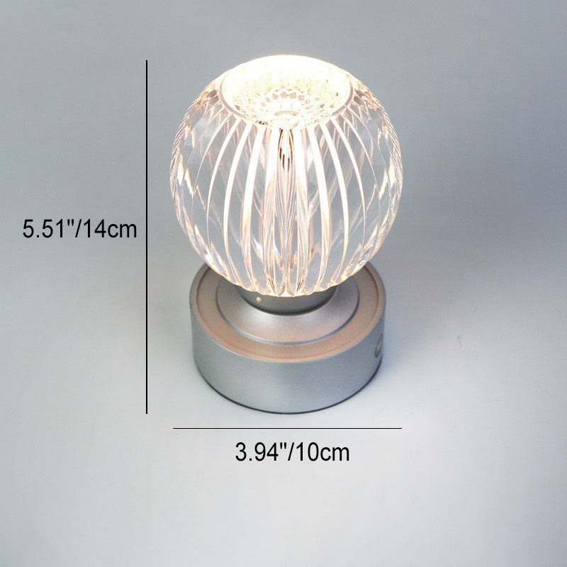 Modern Light Luxury Acrylic Round Ball USB Wireless Charging Touch LED Table Lamp