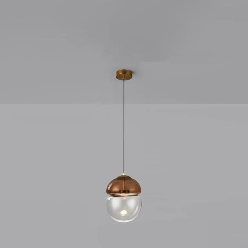 Modern Minimalist Light Luxury Oval Clear Glass LED Pendant Light