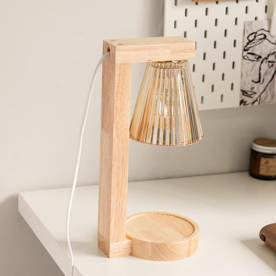 Modern Minimalist Cone Shade Hardware Log 1-Light Melting Wax Table Lamp