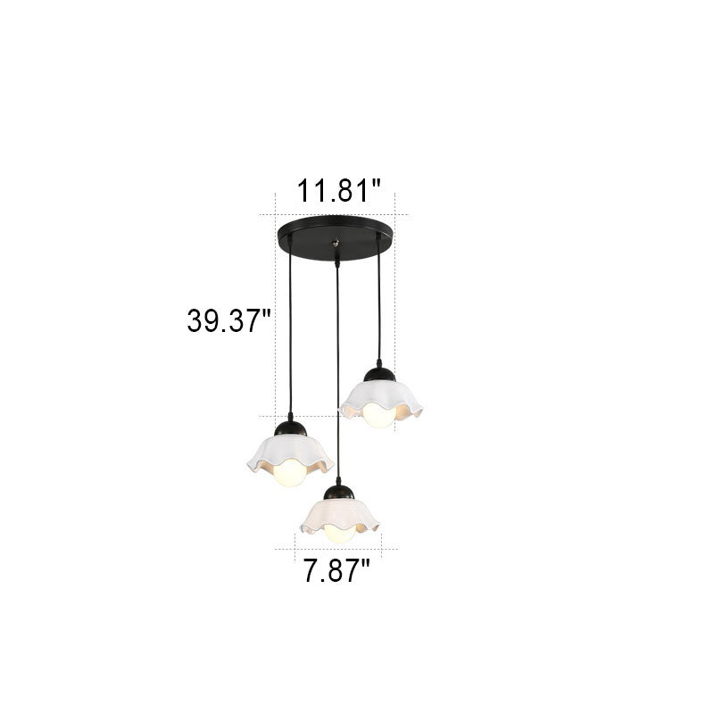 Nordic Rustic Hardware Ceramic 1/3-Light Pendant Light