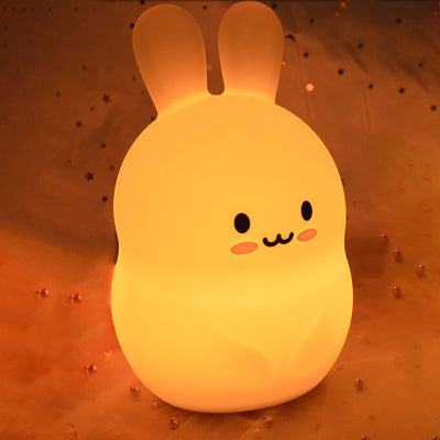 Lampe de Table LED USB en Silicone, lapin mignon et créatif moderne, veilleuse 