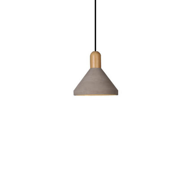 Industrial Style Solid Wood Cement 1-Light Pendant Light
