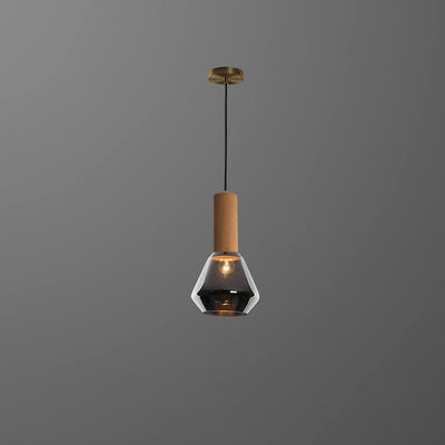 Modern Luxury Copper Glass Jar 1-Light Pendant Light