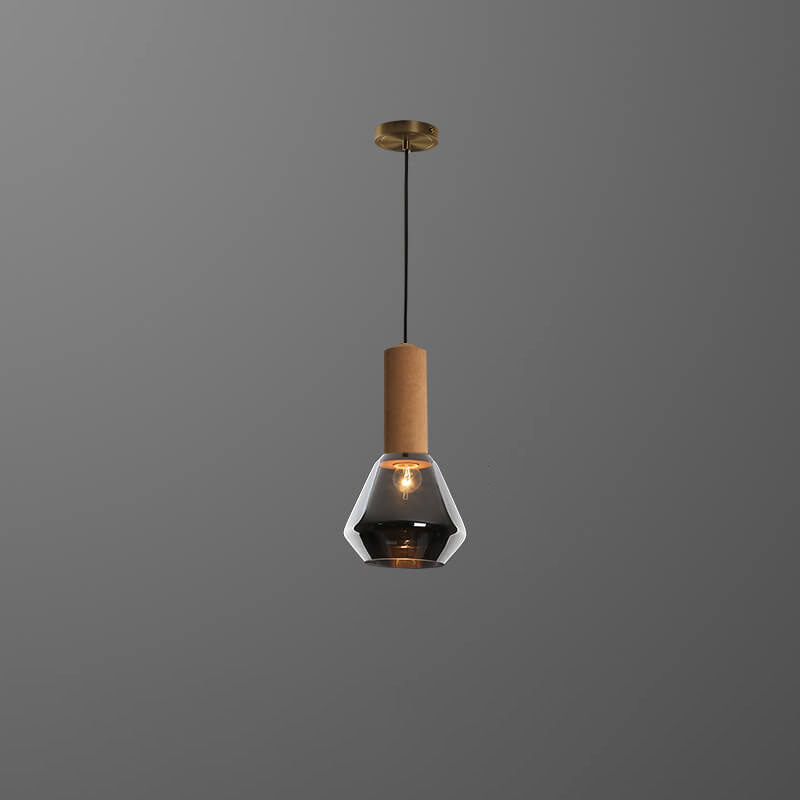 Modern Luxury Copper Glass Jar 1-Light Pendant Light