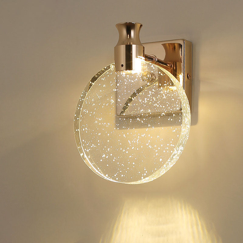 Modern Luxury Round Bubble Crystal Aluminum Iron LED Wall Sconce Lamp For Living Room