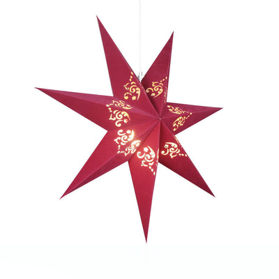 Nordic Creative Star Decorative Red Green Velvet LED Pendant Light