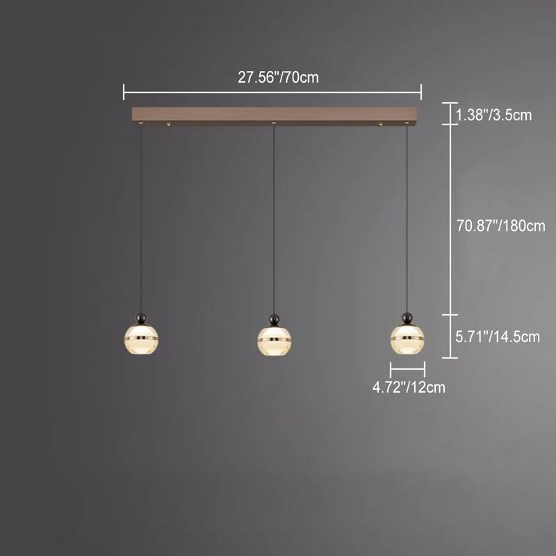 Nordic Minimalist Acrylic Round Ball 1/3 Light Island Light Chandelier