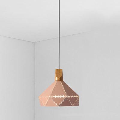 Nordic Geometry Macaron Solid Color Iron 1-Light Pendant Light