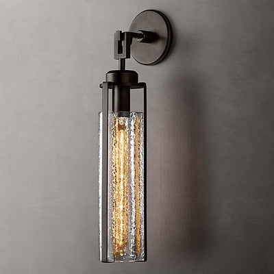 European Light Luxury Metal Glass 1-Light Wall Sconce Lamp