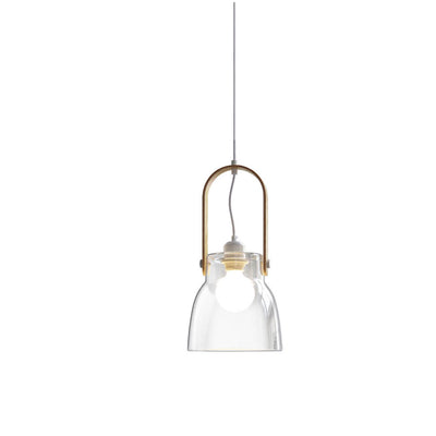 Nordic Minimalist Clear Glass Dome Geometry 1-Light Pendant Light