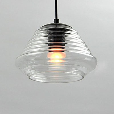 Modern Industrial Clear Glass Iron 1-Light Pendant Light