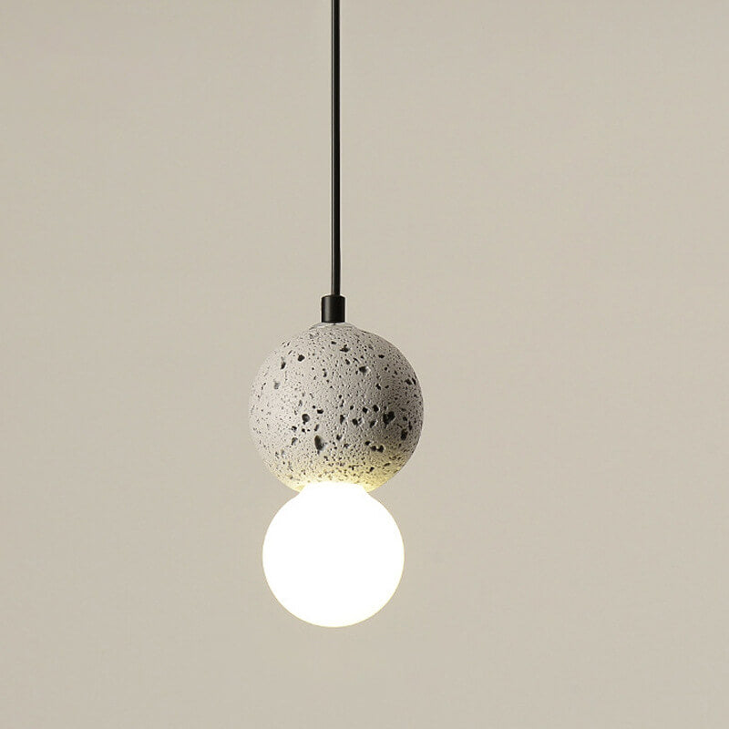 Contemporary Scandinavian Orb Terrazzo 1-Light Pendant Light For Bedroom