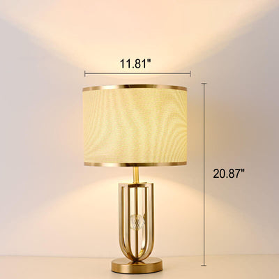 Modern Minimalist Imitation Copper Cloth 1-Light Table Lamp