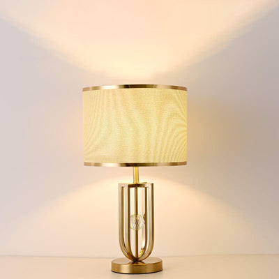 Modern Minimalist Imitation Copper Cloth 1-Light Table Lamp