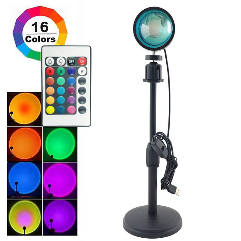 Projecteur LED RVB 16 couleurs avec télécommande, lampe de sol, lumière d&