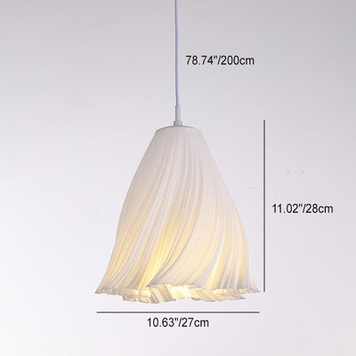 Modern Minimalist Pleated Petals PLA ABS 1-Light Pendant Light For Living Room